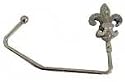 1 Up Scale Silver Fleur De Lis with Swarovski Crystal Purse Hook & black velvet pouch