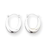 Sardelli - 14kt White Gold Oval Polished Hoop Earrings