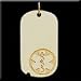 10KT DOG TAG MEDICAL ID PENDANT WITH CADUCEUS MEDICAL SYMBOL NO ENAMEL