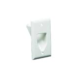 DataComm 45-0001-WH 1-Gang Recessed Low Voltage Cable Plate (White)