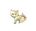 High Polish Cat with Hidden Bale, 14K White Gold Charm