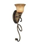 11Y4DQo2yhL. SL160  Minka Lavery 6141 573 La Cecilia 1 Light Wall Sconce in Patina Iron with Spumanti Lace glass