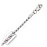 14k White Gold Round 20 Inch X 2.1 mm Wheat Chain Necklace