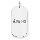 Sterling Silver Los Angeles Angels Lrg Name Logo Dog Tag