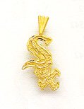 14kt Yellow Gold White Sox Charm