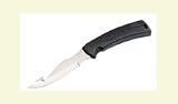 BUCK MINI PROTEGE BLACK RUBBER HANDLE KNIFE, BLACK SHEATHBlade: 3-1 2 w small hook by BUCK