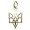 Ukrainian Trident Charm - Gold Plate