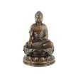 Buddha Statue, Earth Witness Mudra; 4" Bronze