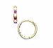 14k Yellow 1.5 mm Square Clear and Ruby-Red CZ Earrings