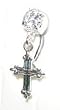 .925 sterling silver Cross belly button ring