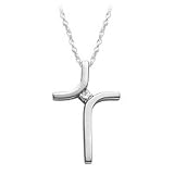 10kt. White Gold, Diamond Accent Cross Pendant