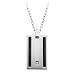 Men's Stainless Steel Pendant with Black Cable and Diamond Accents