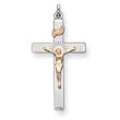 Sterling Silver Crucifix Pendant with 20 Inch Sterling Silver Chain