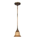 11YDxSJrGqL Minka Lavery 4141 573 La Cecilia 1 Light Mini Pendant in Patina Iron with Spumanti Lace glass