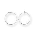14k White Gold Small Endless Hoop Earrings - Measures 10x10mm