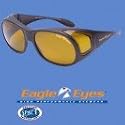 EAGLE EYE SUNGLASSES Style FIT ONS. NASA PST Lens. Protects eyes. Precision Vision - Black