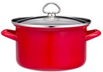 Chantal Enamel-On-Steel 4-Quart Soup Pot with Glass Lid, Red