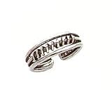 Toe Ring - Sterling Silver Antiqued Stitched Toe Ring