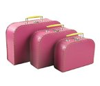 Resource International 8943900 Cargo Mini Suitcases 3 Piece Set- Pinkberry