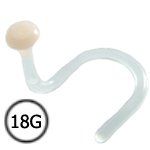 Bioflex Nose Screw Ring Retainer 2mm Flat Disc 18G