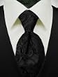 Tuxedo Vest - Black Solid Satin with Coordinating Tapestry Tie