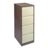 Bisley BS4E Filing Cabinet Flush-front 4-Drawer W470xD622xH1321mm Brown and Cream Ref BS4E-0506