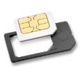MicroSIM Adapter mit eingebauter Halterung, sicheres einlegen ohne Klebefixierung (Farbe: Schwarz) für iPhone 4+iPad Micro SIM Karten zur Verwendung als normale SIM-Karte im Charmate® Druckverschlussbeutel