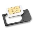 MicroSIM Adapter mit eingebauter Halterung, sicheres einlegen ohne Klebefixierung (Farbe: Schwarz) f�r iPhone 4+iPad Micro SIM Karten zur Verwendung als normale SIM-Karte im Charmate� Druckverschlussbeutel