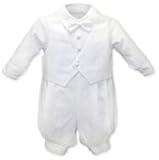 Boys Piquet Cotton Christening Outfit