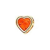 14K Gold 5mm Heart Citrine Slide Pendant Jewelry New