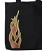 BAGedge 100% Cotton Canvas Tote Handbag - Black/Flames