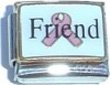 Clearly Charming Friend Pink Ribbon Breast Cancer Awareness Italian Charm