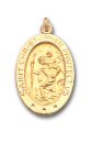 Saint Christopher 14kt Gold Oval Medal