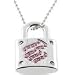 Rocawear Silver Tone Pink Austrian Crystal Rw Lock Necklace
