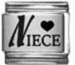 enlarged image: Clearly Charming Heart Niece Laser Italian Charm