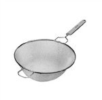 STRAINER, 4-3/4, SINGLE MEDIUM MESH, DOUBLE FIRED PLATED STEEL MFG NO. 10.07.12 DOUBLE FIRE TINNED WOODEN HANDLE