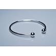 Silver Tone Cuff Bangle Bracelet with Screw End