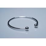 Silver Tone Cuff Bangle Bracelet with Screw End 