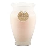 ONE 4x5.5 inch LARGE FROSTED GLASS VASE. BURNS APPROX. 80 HRS. - CLARY SAGE and NECTARINE ESSENTIAL BLEND by Home