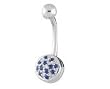 14kt White Gold Sapphire Belly Ring
