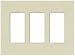 Lutron Three-Gang Wall Plates Claro-style White