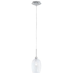 Eglo 27705A Larisa 1 Light Pendant Light Fixture, Chrome Transparent by Eglo