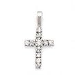14k White Gold & Diamond Small Cross Pendant (0.18ctw)