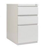 Three-Drawer Mobile File Pedestal w/Full-Length Pull, 23 Deep, Light Gray (ALEPB532823LG)