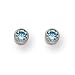 Titanium 4mm Aqua Crystal Bezel Earrings (Requires Inverness Piercing Gun)