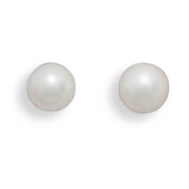 Best Grade AAA 5.5-6mm Cultured Akoya Pearl Earrings with White Gold Posts and Earring Backs