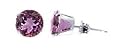 Sterling Silver 3 MM Round Amethyst Cubic Zirconia Stud Post Friction Back Earrings