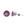 Nickel Free 3mm Round Amethyst Cubic Zirconia .925 Sterling Silver Post Friction Back Stud Earrings