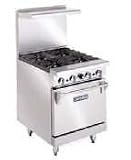 24in Gas Restaurant Range 2 Burner w/ 12in Griddle & Oven IR-2-G12