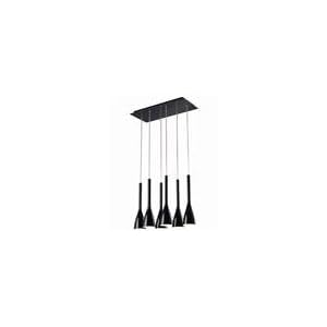 ET2 Flute E20074-02 Mini Cone (16H x 11W) Multi Pool Table 6-LT 240w Pendant in Black by ET2 Lighting